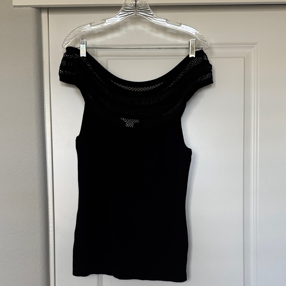 White House Black Market Black Lace Tank Top